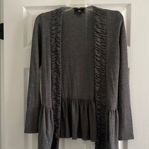 Gray Ruffled Women's Sweater XS